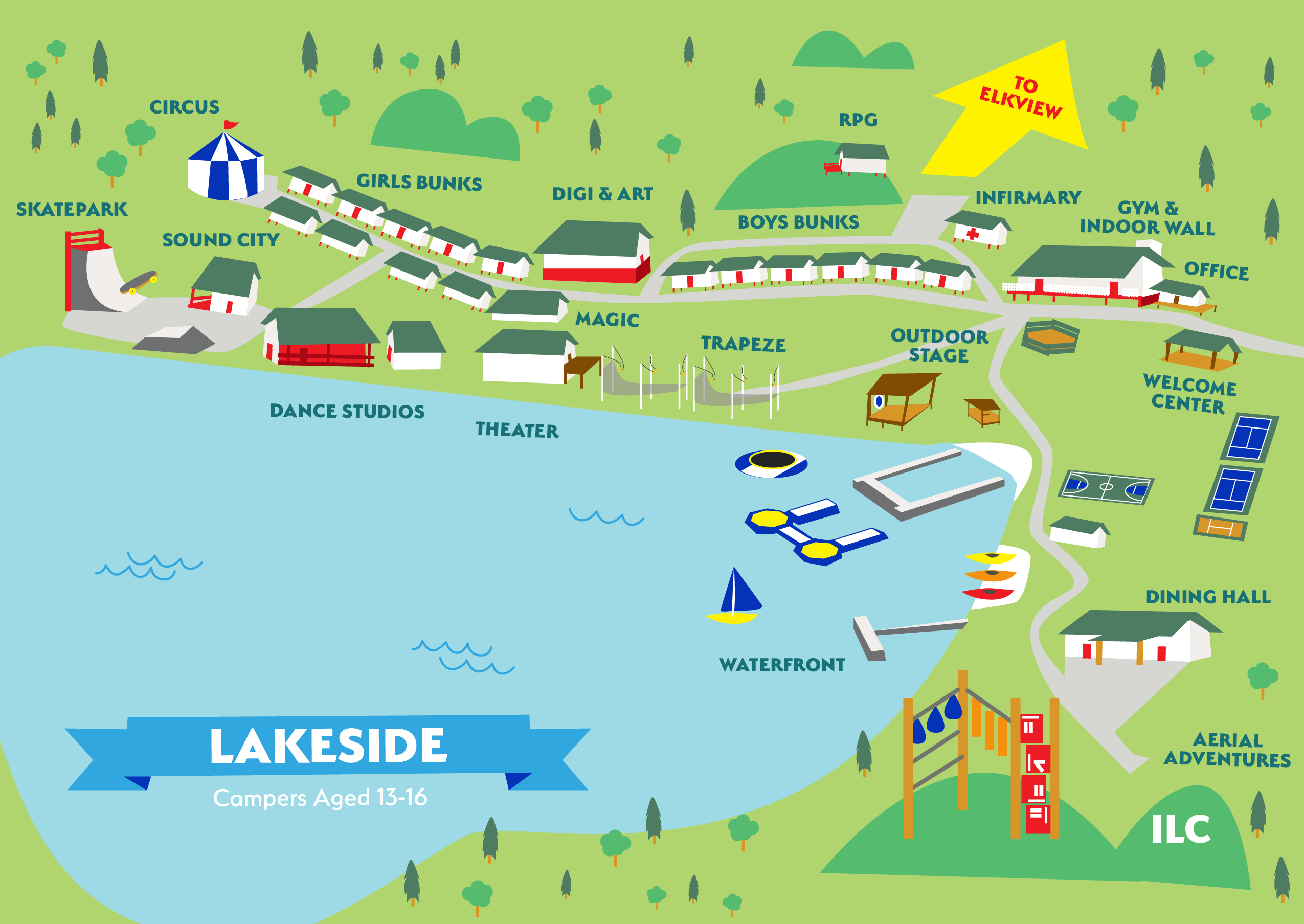 Camp Map of Independent Lake Camp Scranton, PA Summer Camps